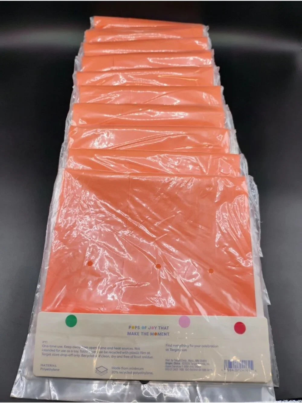 Orange Table Covers By Spritz 52.5x108 Inch Pack Of 8 New
